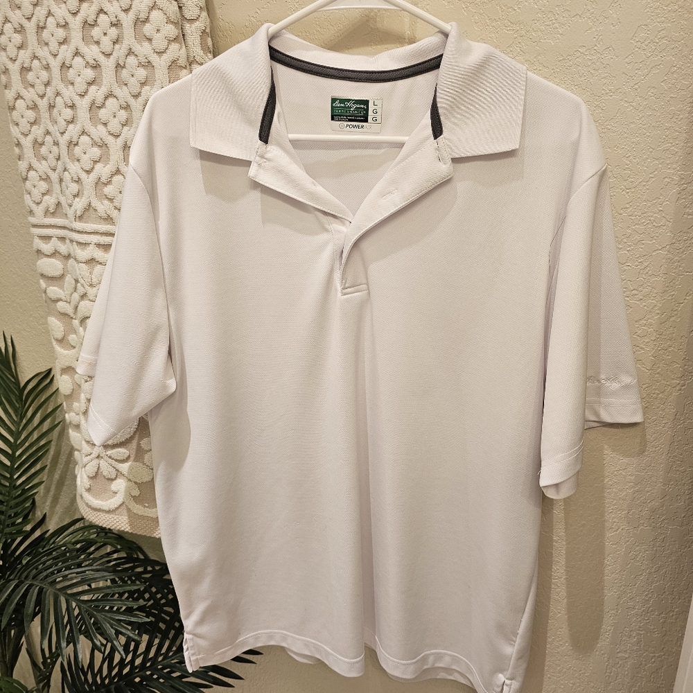 Ben Hogan Performance White Golf Polo Shirt Men's Large